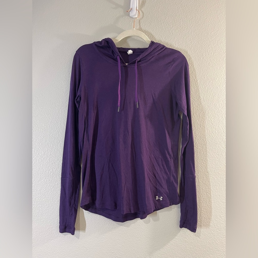 Under Armour Shirt Hoodie Long Sleeve Purple Relaxed Fit Lightweight Women XS